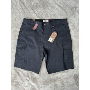 Hudson & Barrow Men's Black Cargo Shorts 10" Inseam Lightweight Woven,40